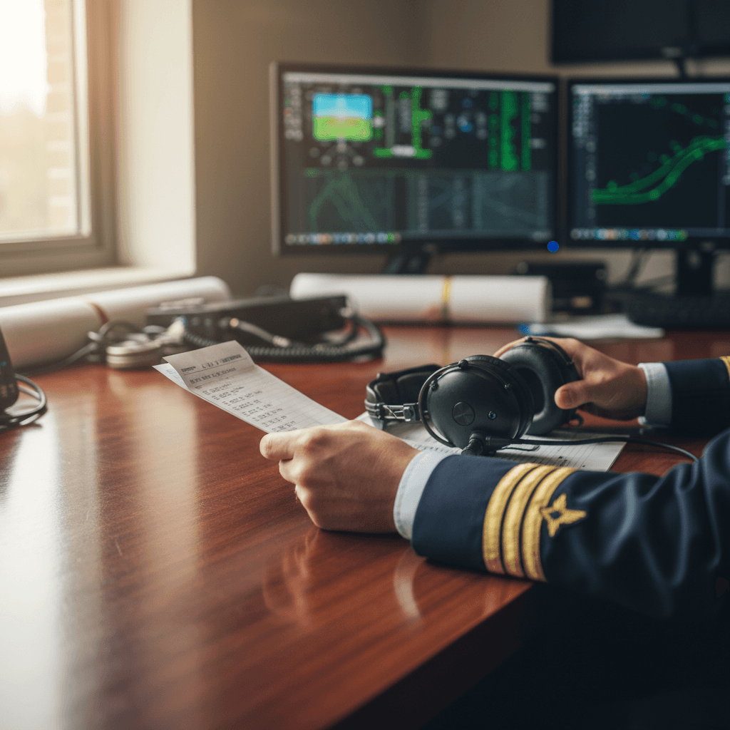 Flight instructor and student pilot conducting pre-flight inspection of aircraft at Fort Worth airfield